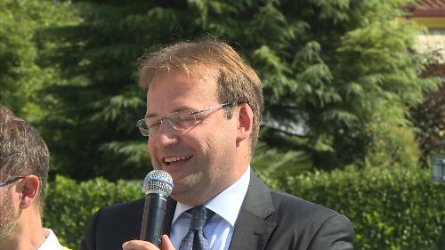 Giorgio Damiani (Presidente Fvg Strade) all'inaugurazione di un nuovo tratto della Strada del Mobile - Prata di Pordenone 01/08/2017